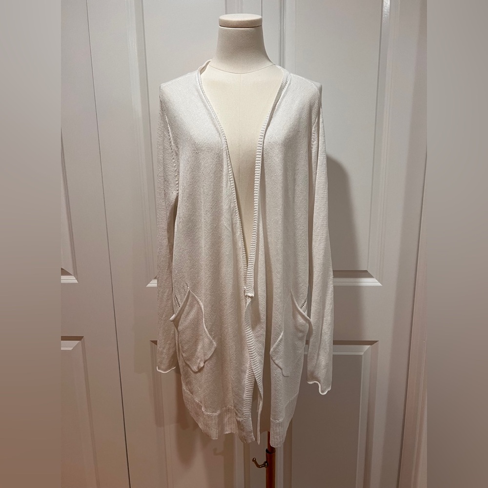 Eileen Fisher Woman Lightweight Open Front Cardigan